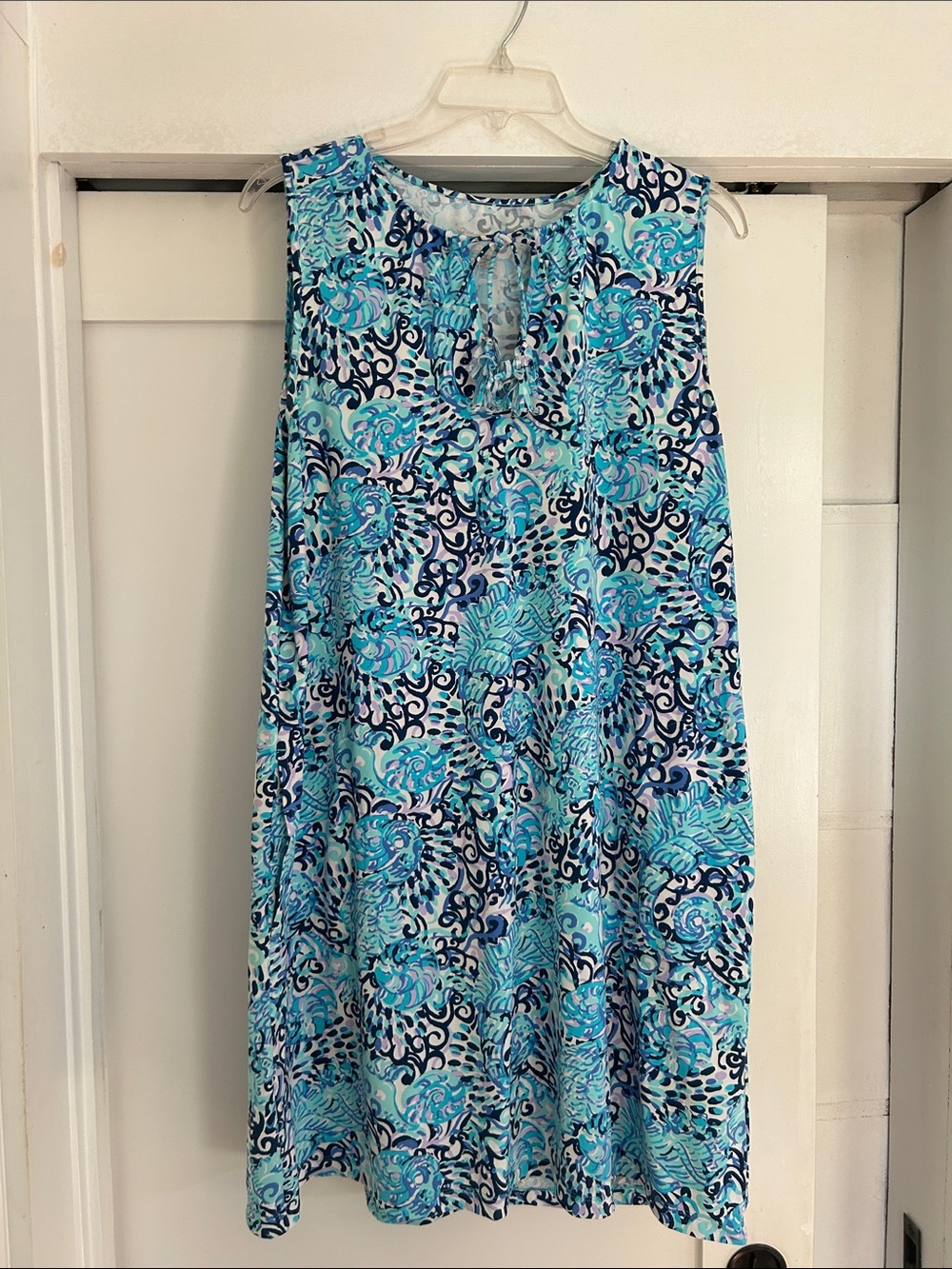 Lilly Pulitzer Blue & Purple Swirl Sleeveless Swim Coverup Dress XL